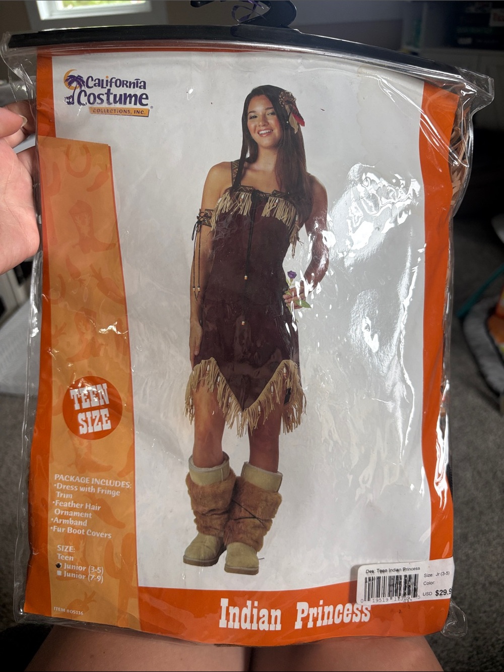 California Costumes Brown Indian Princess Kids Costume with Fringe